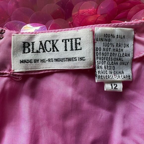 Vintage Silk Pink Beaded Sequin Prom Dress - Picture 8 of 10